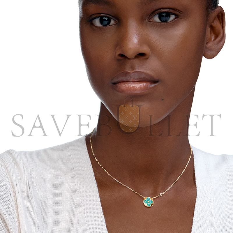 l0vis vvtt0n color blossom bb sun pendant, yellowgold, amazonite and D1am0nd q03793